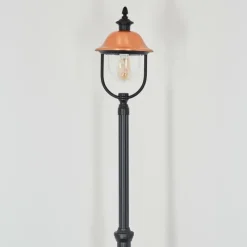 Luminaires Rustiques-hofstein Gascon Réverbère, Eclairage de chemin Cuivre, Noir, 1 lumière