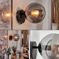 hofstein Gastor Boule lumineuse, Applique murale, Spot mural Fumé, 1 lumière