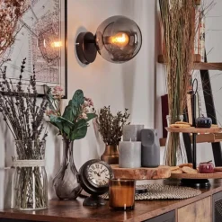 hofstein Gastor Boule lumineuse, Applique murale, Spot mural Fumé, 1 lumière