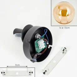 hofstein Gastor Boule lumineuse, Applique murale, Spot mural Ambre, 1 lumière