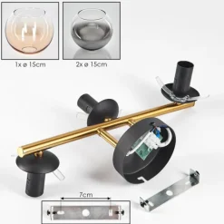 Lampes Dorées-hofstein Gastor Boule lumineuse, Applique murale Or, Noir, 3 lumières