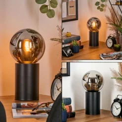 hofstein Gastor Boule lumineuse, Lampe de bureau, Lampe à poser Chrome, Fumé, 1 lumière