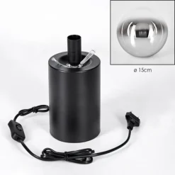 hofstein Gastor Boule lumineuse, Lampe de bureau, Lampe à poser Chrome, Clair, Fumé, 1 lumière