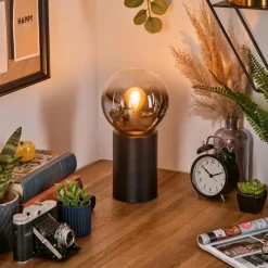 hofstein Gastor Boule lumineuse, Lampe de bureau, Lampe à poser Chrome, Clair, Fumé, 1 lumière