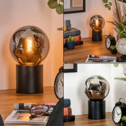 hofstein Gastor Boule lumineuse, Lampe de bureau, Lampe à poser Chrome, Fumé, 1 lumière