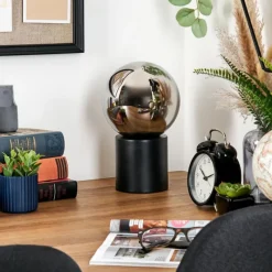 hofstein Gastor Boule lumineuse, Lampe de bureau, Lampe à poser Chrome, Fumé, 1 lumière