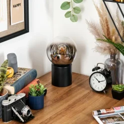 Suspension Verre Fumé-hofstein Gastor Boule lumineuse, Lampe de bureau, Lampe à poser Chrome, Clair, Fumé, 1 lumière