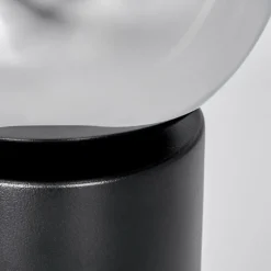 Suspension Verre Fumé-hofstein Gastor Boule lumineuse, Lampe de bureau, Lampe à poser Chrome, Clair, Fumé, 1 lumière