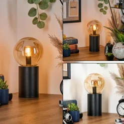 hofstein Gastor Boule lumineuse, Lampe de bureau, Lampe à poser Ambre, 1 lumière