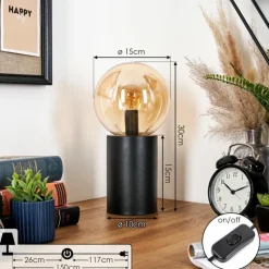 hofstein Gastor Boule lumineuse, Lampe de bureau, Lampe à poser Ambre, 1 lumière