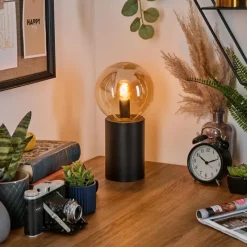 hofstein Gastor Boule lumineuse, Lampe de bureau, Lampe à poser Ambre, 1 lumière