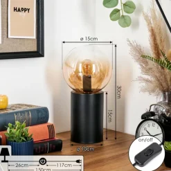 hofstein Gastor Boule lumineuse, Lampe de bureau, Lampe à poser Ambre, Clair, 1 lumière