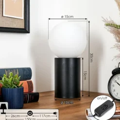 hofstein Gastor Boule lumineuse, Lampe de bureau, Lampe à poser Blanc, 1 lumière