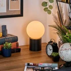 hofstein Gastor Boule lumineuse, Lampe de bureau, Lampe à poser 15 cm Blanc, 1 lumière