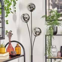 hofstein Gastor Boule lumineuse, Lampadaire Chrome, Fumé, 3 lumières