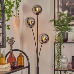 hofstein Gastor Boule lumineuse, Lampadaire Chrome, Fumé, 3 lumières