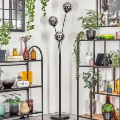 hofstein Gastor Boule lumineuse, Lampadaire Chrome, Fumé, 3 lumières