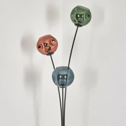 hofstein Gastor Boule lumineuse, Lampadaire Bleu, Vert, Cuivré, 3 lumières