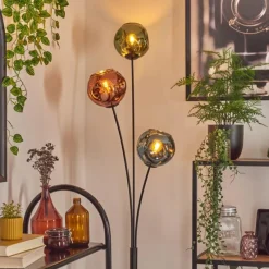 hofstein Gastor Boule lumineuse, Lampadaire Bleu, Vert, Cuivré, 3 lumières