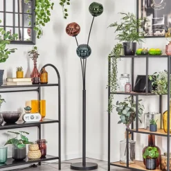 hofstein Gastor Boule lumineuse, Lampadaire Bleu, Vert, Cuivré, 3 lumières