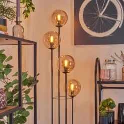 hofstein Gastor Lampadaire 30 cm Ambre, 4 lumières