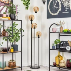 hofstein Gastor Lampadaire 30 cm Ambre, 4 lumières