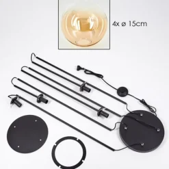 hofstein Gastor Lampadaire 30 cm Ambre, Clair, 4 lumières