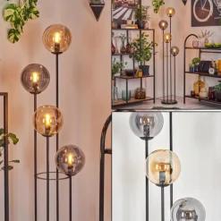 hofstein Gastor Lampadaire 30 cm Ambre, Fumé, 4 lumières