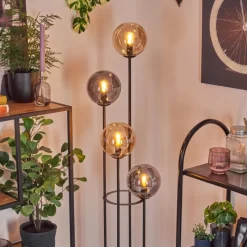 hofstein Gastor Lampadaire 30 cm Ambre, Fumé, 4 lumières