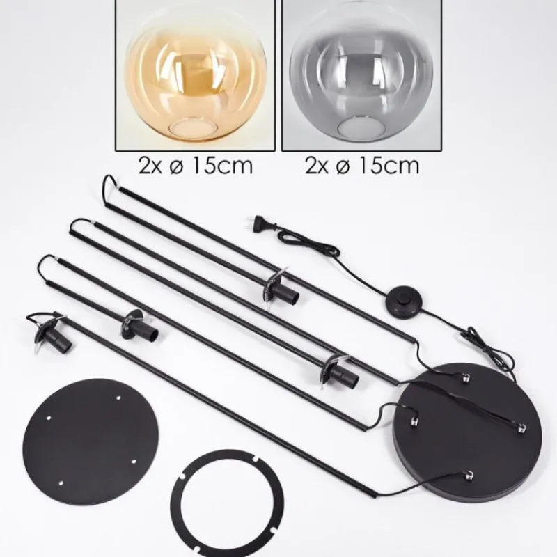 Suspension Verre Fumé-hofstein Gastor Lampadaire 30 cm Ambre, Clair, Fumé, 4 lumières