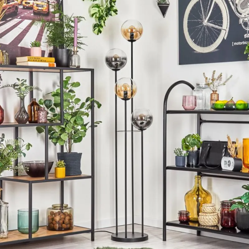 Suspension Verre Fumé-hofstein Gastor Lampadaire 30 cm Ambre, Clair, Fumé, 4 lumières