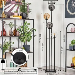 hofstein Gastor Lampadaire 30 cm Ambre, Clair, Fumé, 4 lumières