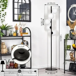 hofstein Gastor Lampadaire 33 cm Blanc, 5 lumières