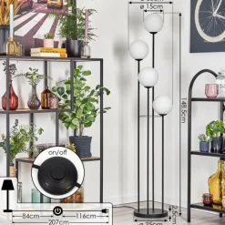 hofstein Gastor Lampadaire 30 cm Blanc, 4 lumières