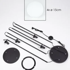 hofstein Gastor Lampadaire 30 cm Blanc, 4 lumières