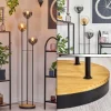 hofstein Gastor Lampadaire 30 cm Bois foncé, Noir, 3 lumières