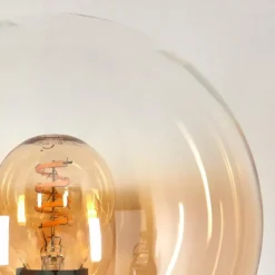 hofstein Gastor Lampadaire 30 cm Bois foncé, Noir, 3 lumières