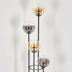 hofstein Gastor Lampadaire 30 cm Bois clair, Noir, 4 lumières