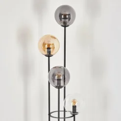 hofstein Gastor Lampadaire 30 cm Bois clair, Noir, 4 lumières