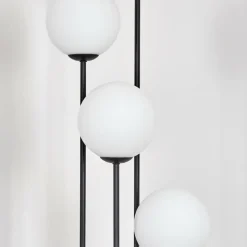 Lampes À Boules-hofstein Gastor Lampadaire 25 cm Bois clair, Noir, 4 lumières