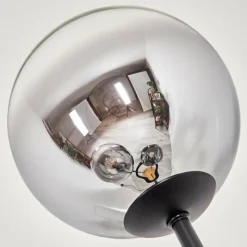 hofstein Gastor Lampadaire 30 cm Bois foncé, Noir, 3 lumières