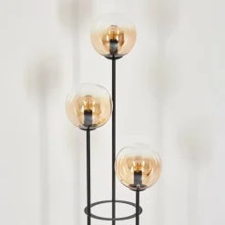 hofstein Gastor Lampadaire 30 cm Bois foncé, Noir, 3 lumières