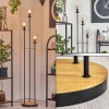 hofstein Gastor Lampadaire 30 cm Bois foncé, Noir, 3 lumières