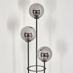 hofstein Gastor Lampadaire 25 cm Bois clair, Noir, 3 lumières