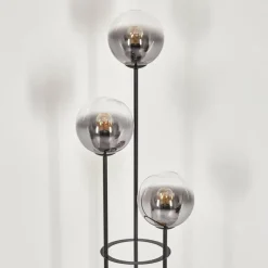 hofstein Gastor Lampadaire 25 cm Bois clair, Noir, 3 lumières