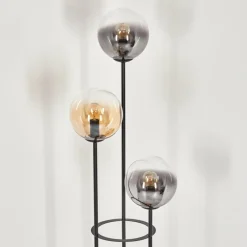 hofstein Gastor Lampadaire 25 cm Bois clair, Noir, 3 lumières