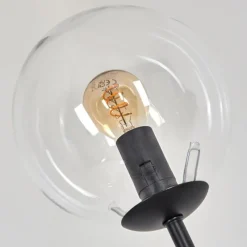 hofstein Gastor Lampadaire 30 cm Bois clair, Noir, 3 lumières