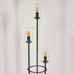 hofstein Gastor Lampadaire 30 cm Bois clair, Noir, 3 lumières