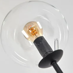 hofstein Gastor Lampadaire 30 cm Bois foncé, Noir, 4 lumières