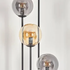 hofstein Gastor Lampadaire 30 cm Bois foncé, Noir, 4 lumières